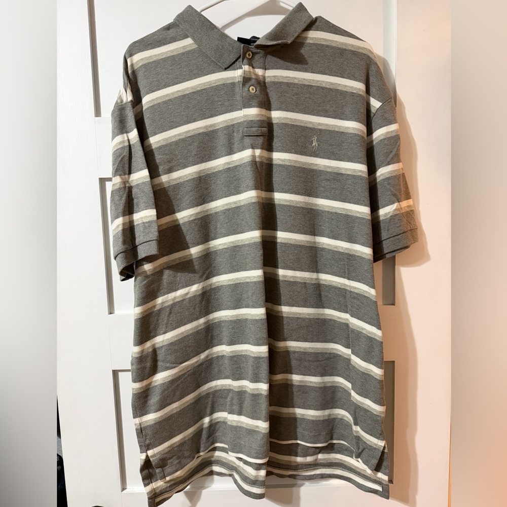 Polo Ralph Lauren Gray Striped Polo Shirt